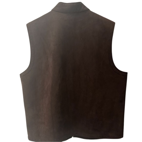 Talbots Brown Suede Vest with Stand-Up Collar - Picture 4 of 6